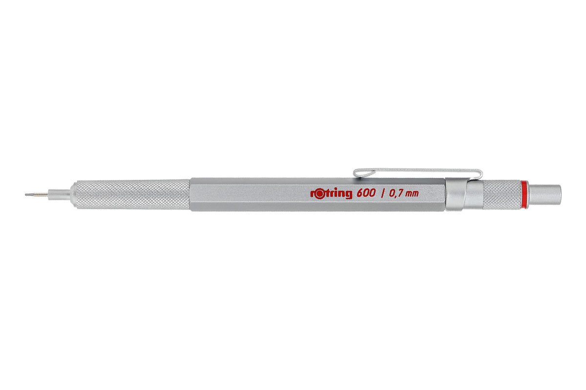 Rotring 600 0.7mm Zilver Vulpotlood